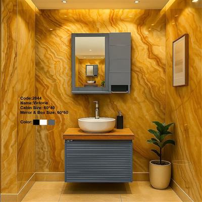 روشویی کابینتی pvc دیواری ویکتوریا طوسی 60