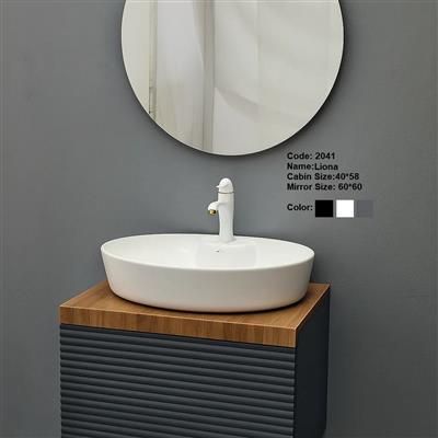 روشویی کابینتی pvc دیواری لیونا طوسی 60