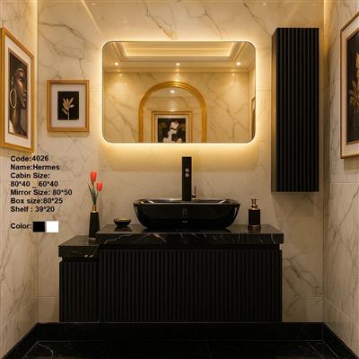 روشویی کابینتی pvc دیواری هرمس بامبو80